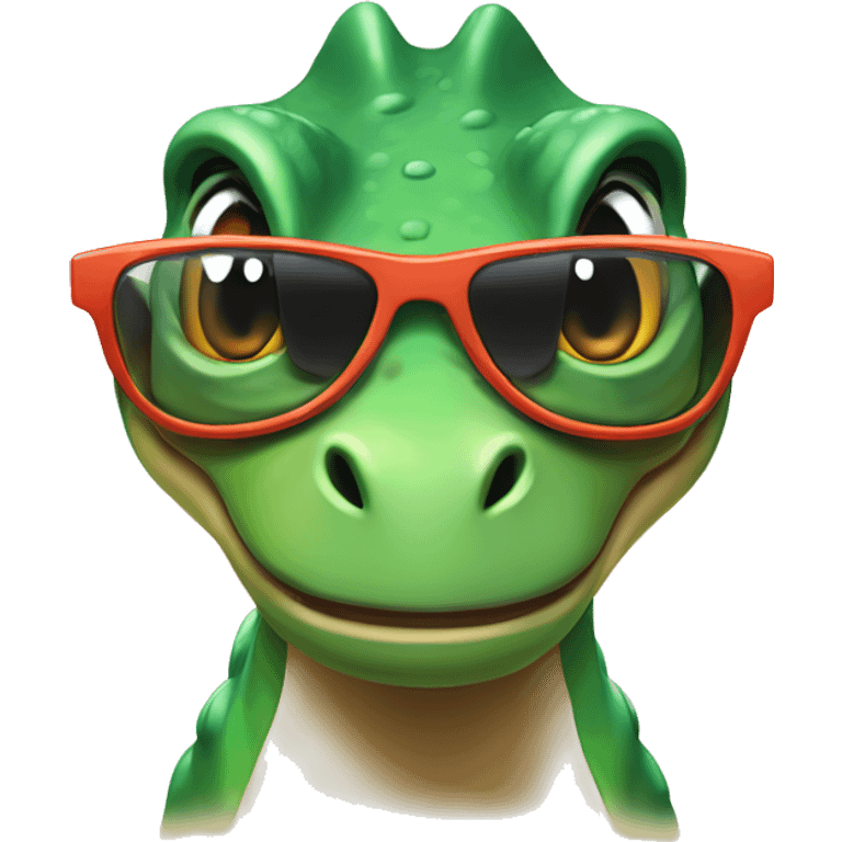 Dinosaurio con gafas emoji