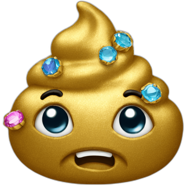 Gold poo with gems emoji