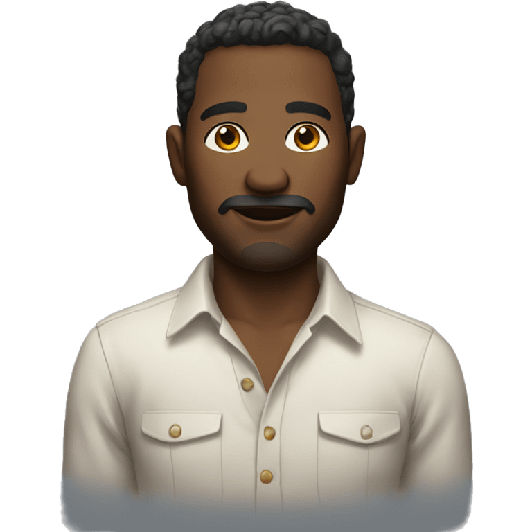 male portrait in open shirt emoji