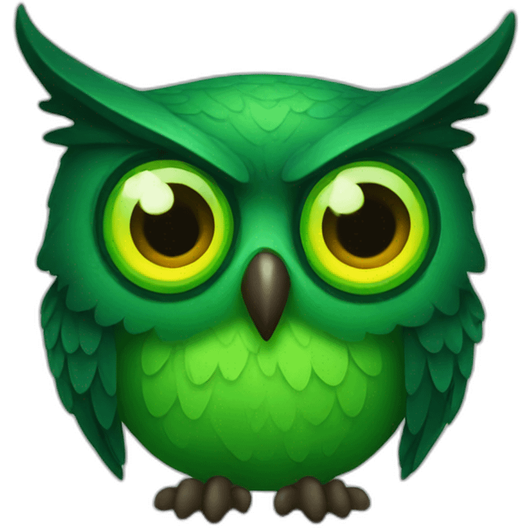 evil green owl emoji