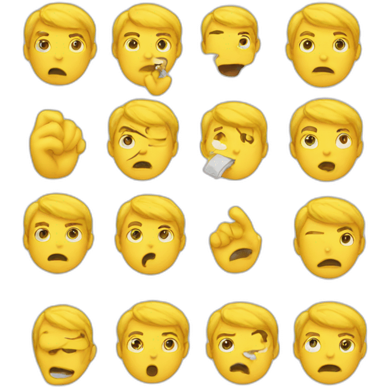 yellow head with finger on mouth emoji