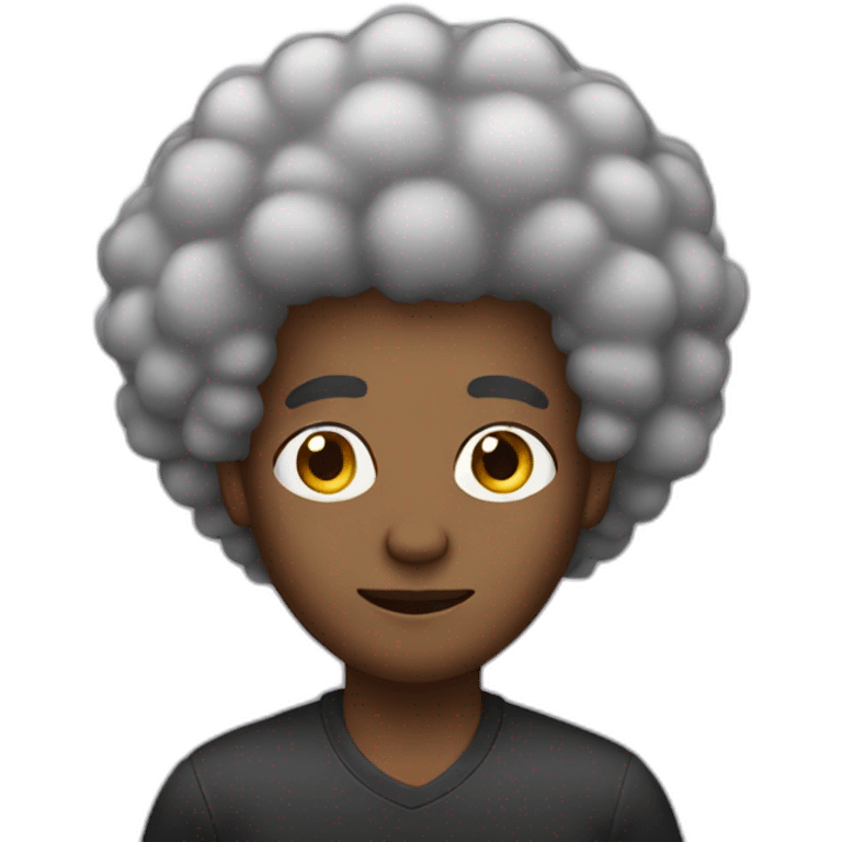 afro guy with earrings emoji