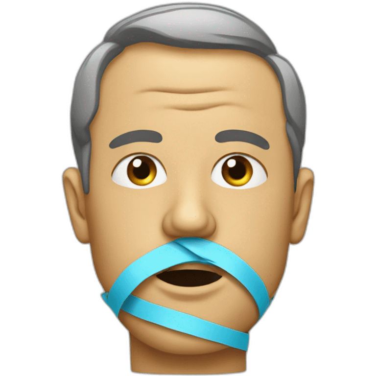 Politician with tape over mouth emoji