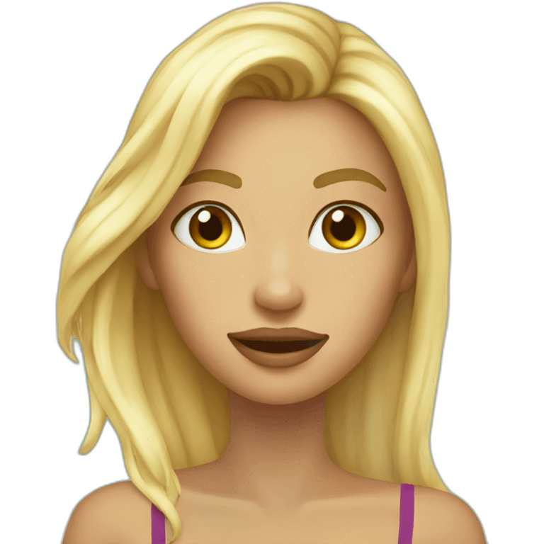 Sexy blond girl in bikini emoji