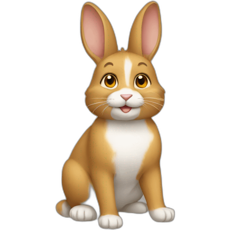 Chat sur lapin emoji