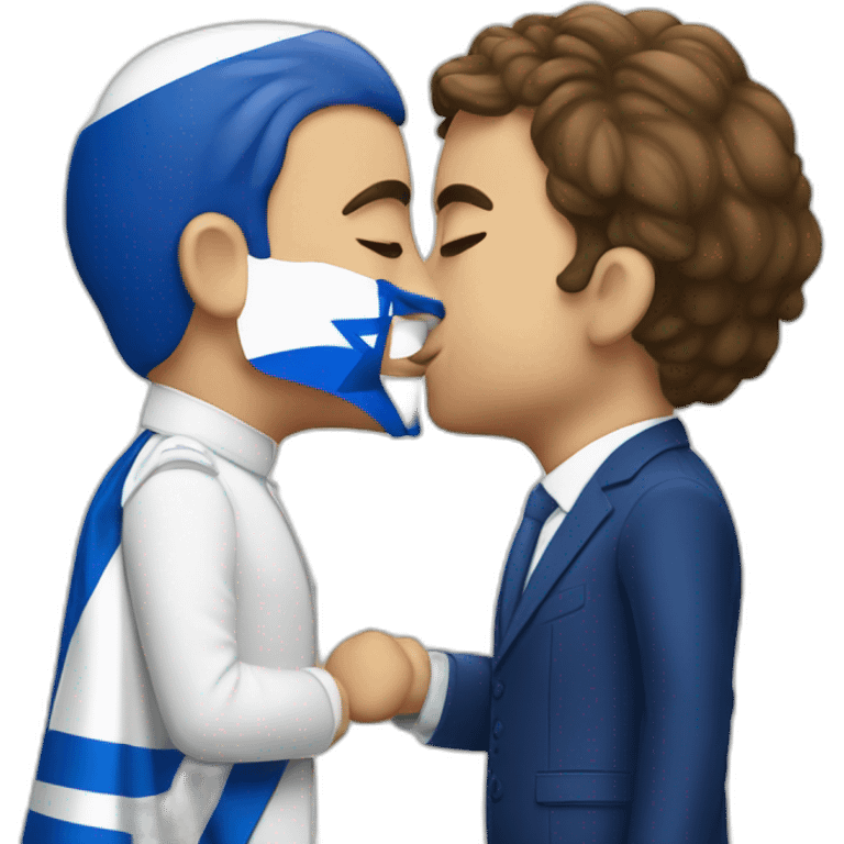 Macron kissing israel flag emoji