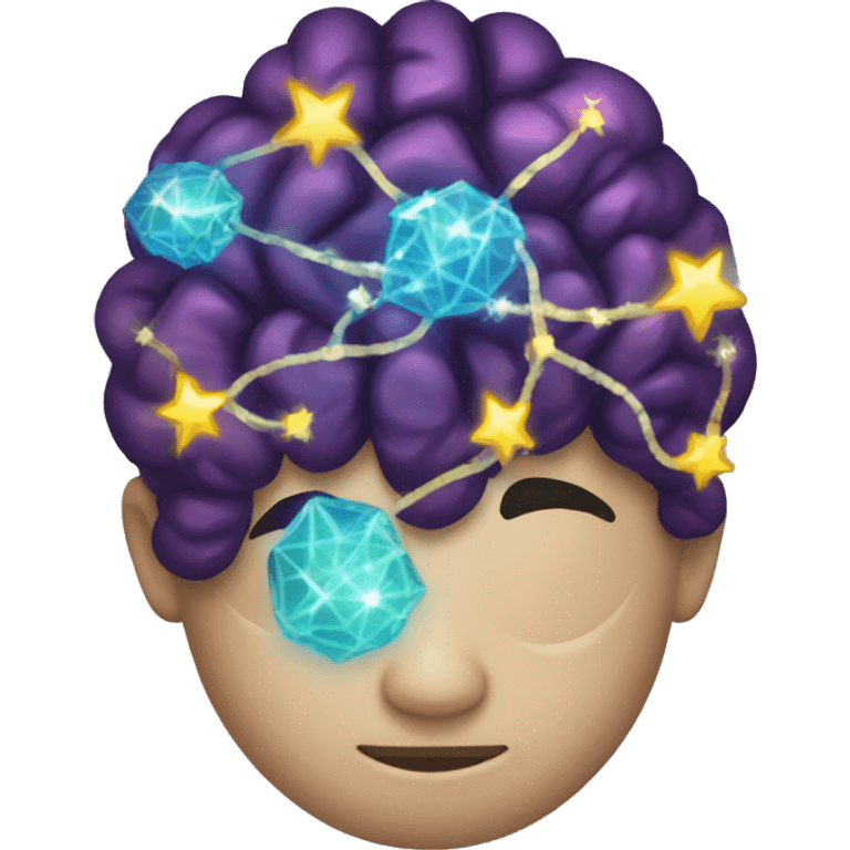 2 brains connected by Sparkles  emoji