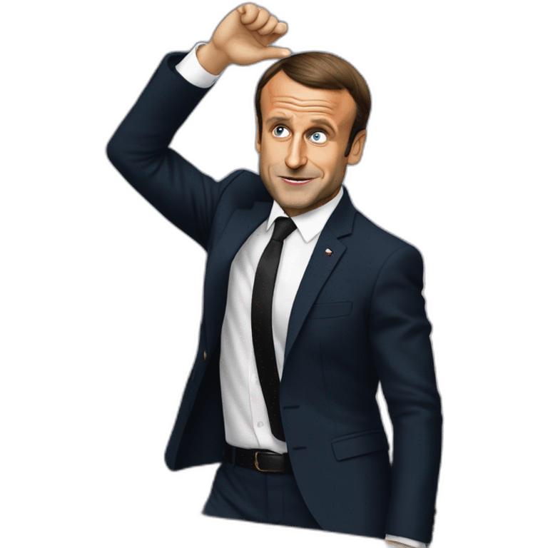 Emmanuel Macron dab emoji