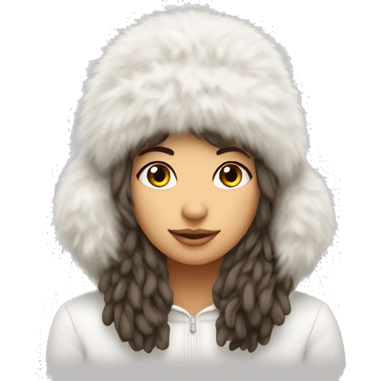 fluffy cozy winter hat on white girl emoji