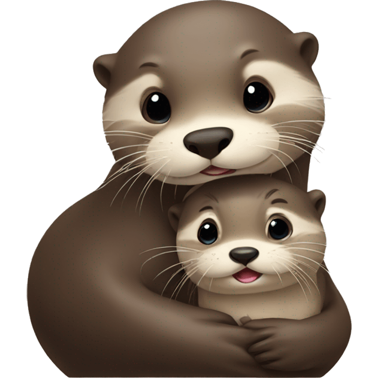 Otter with baby emoji