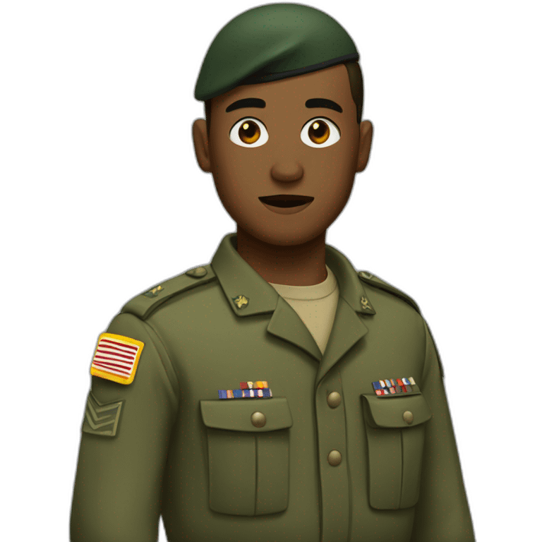 Martial in army position emoji