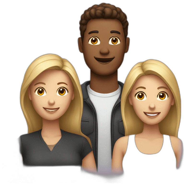 4 people, one man and three women emoji