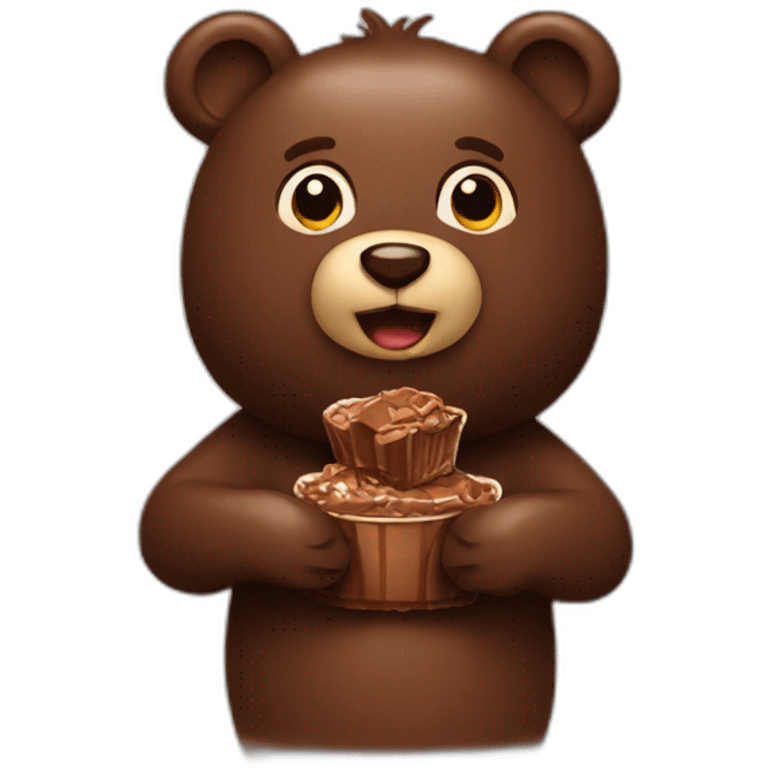 bear with chocolate emoji