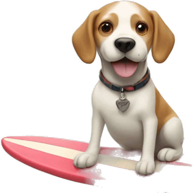 Dog on surfboard emoji