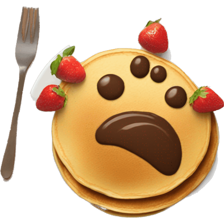 Pancake with chocolate and fruit  emoji