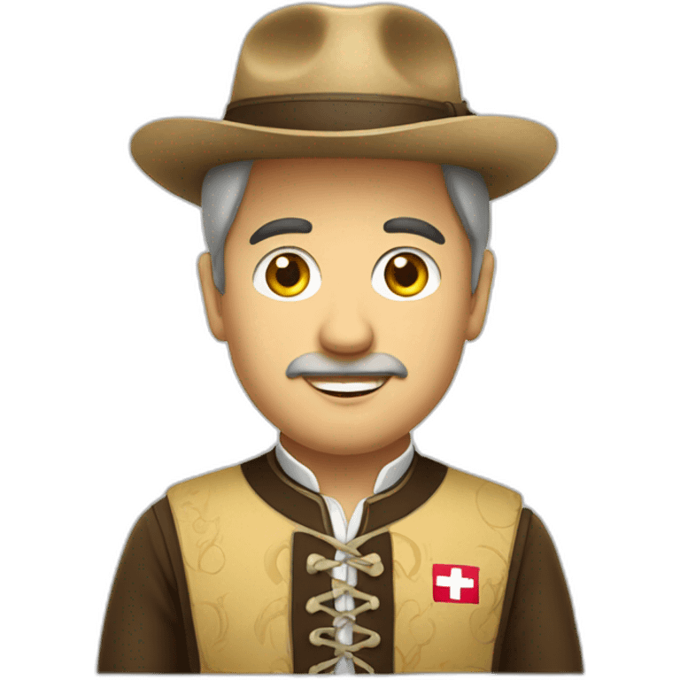 Swiss yang man in tracht suit with hat emoji