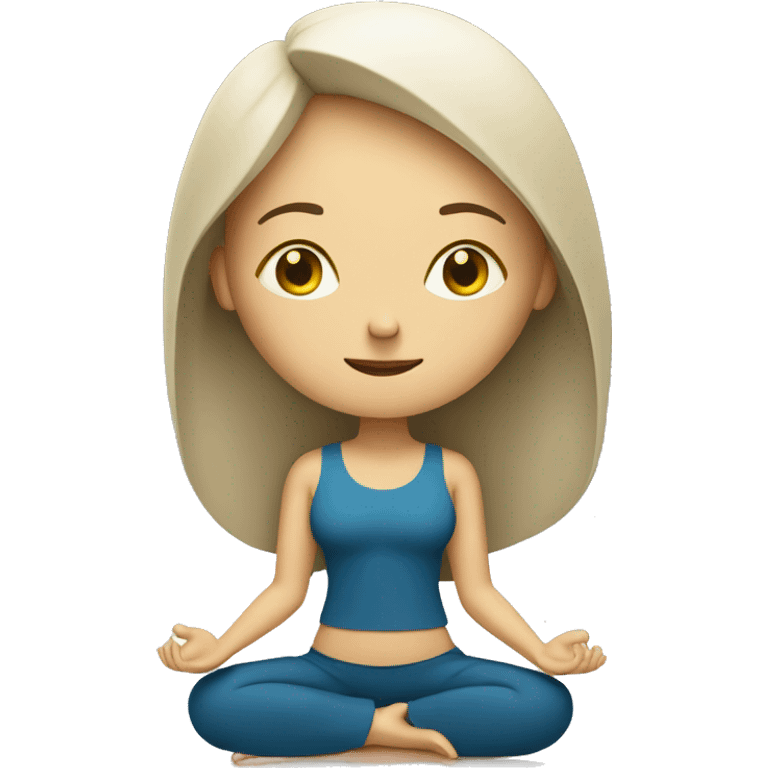 a white women engaged in meditation  emoji