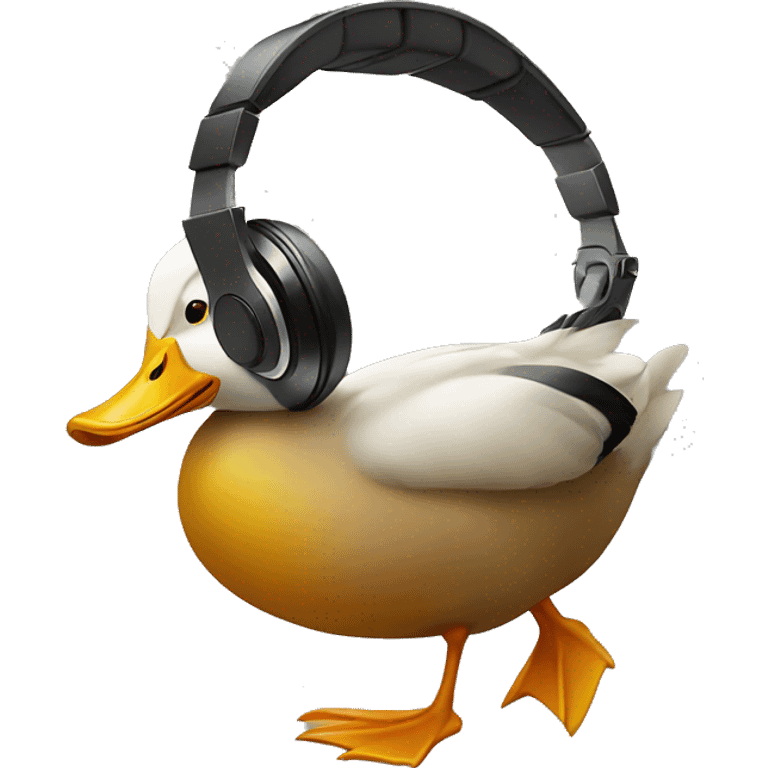 Duck with headphones  emoji