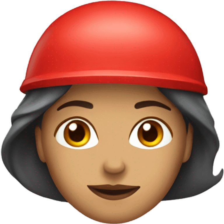 Mujer con casco rojo emoji