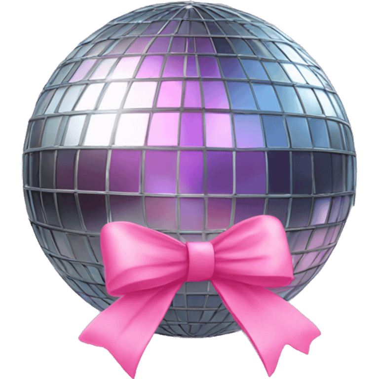 disco ball with pink bow emoji