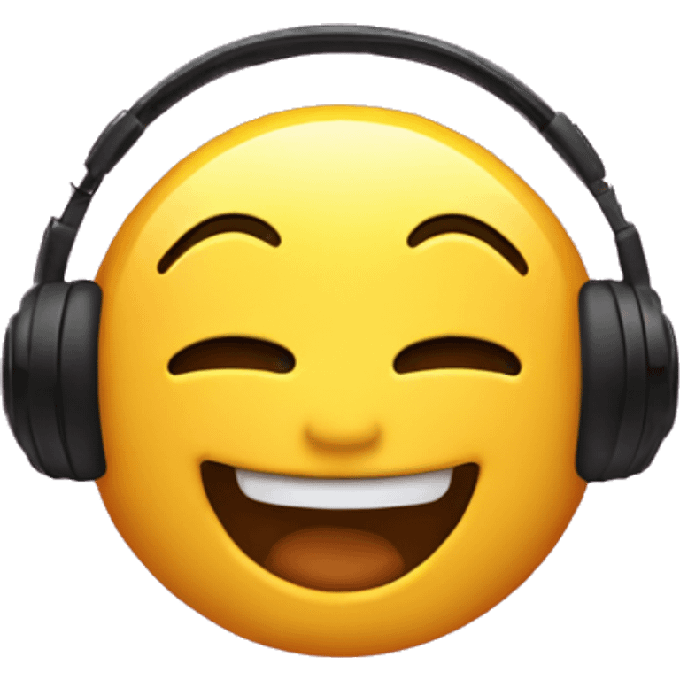 Emoji happy and vibing to music emoji