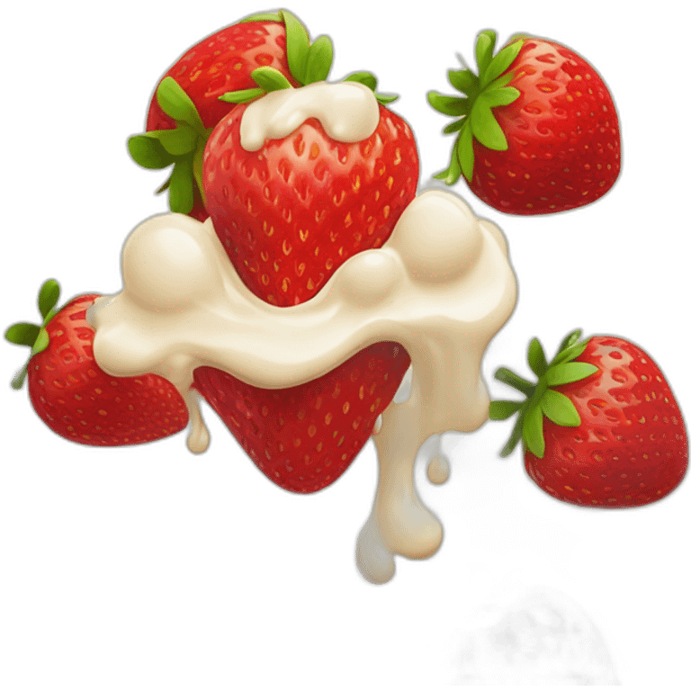 strawberry falling in cream emoji