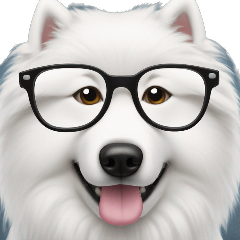 samoyed wearing glasses  emoji