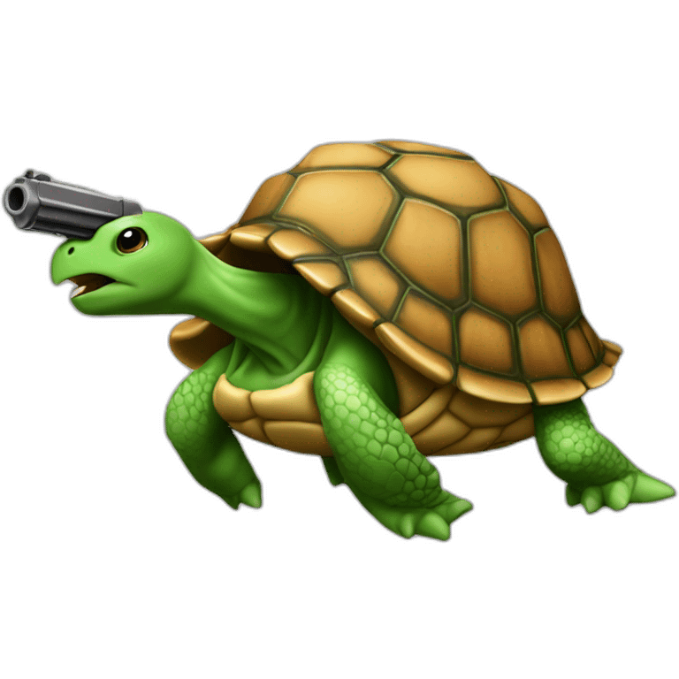 tortue avec un pistolet emoji