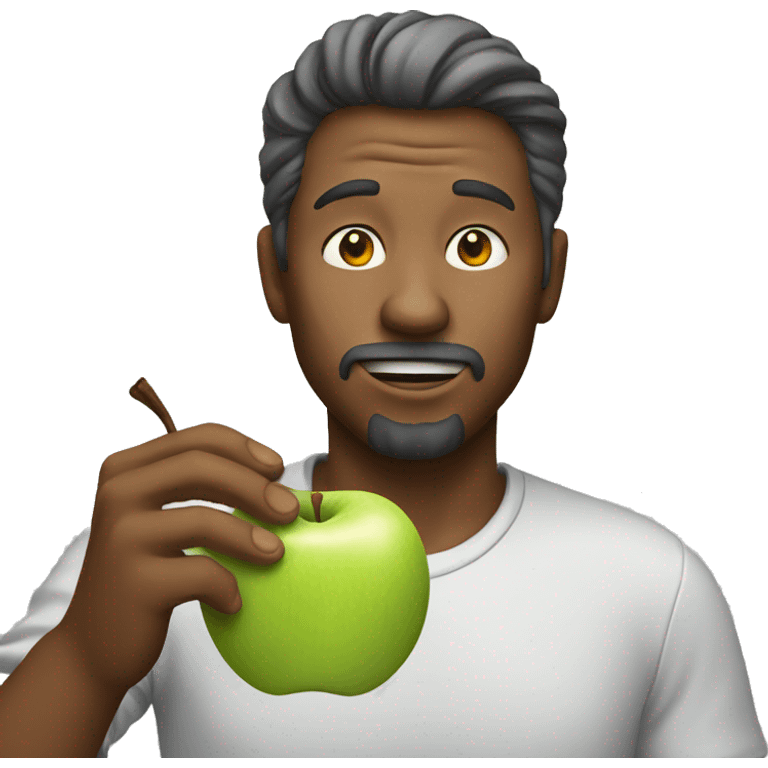 Man eating apple emoji