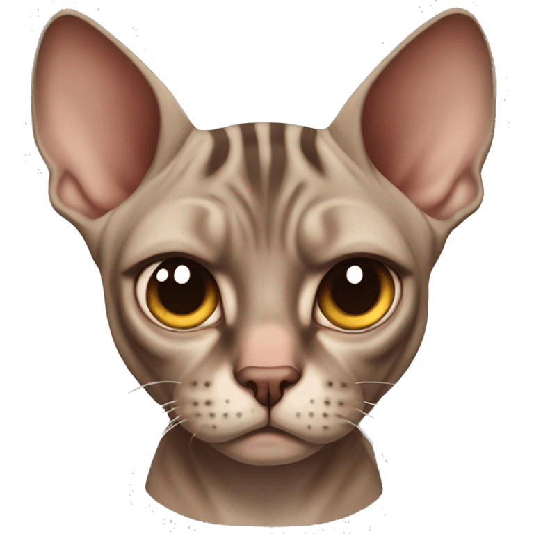 Brown tabby angry Sphynx CAT emoji