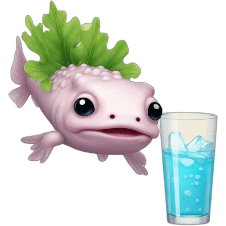 Axolotl qui boit de la vodka emoji