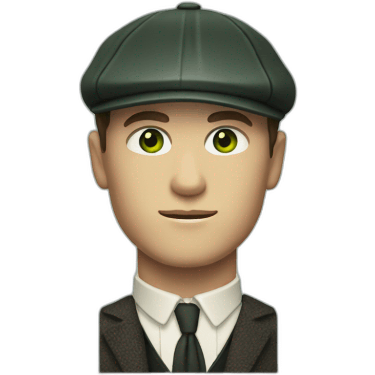 tommy shelby with short hair and green eyes no hat emoji