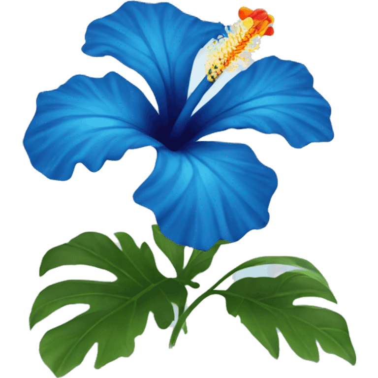 Blue hibiscus flower emoji