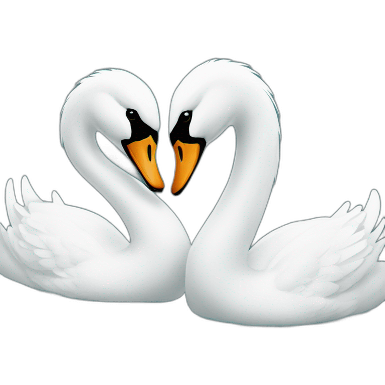 two loving swans emoji