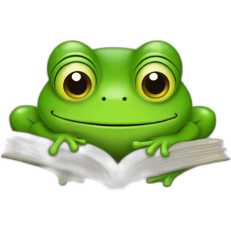 frog reading emoji