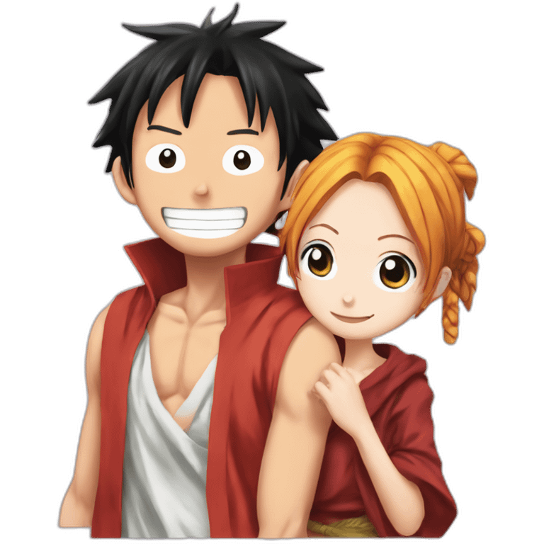 Luffy wity Nami cute emoji