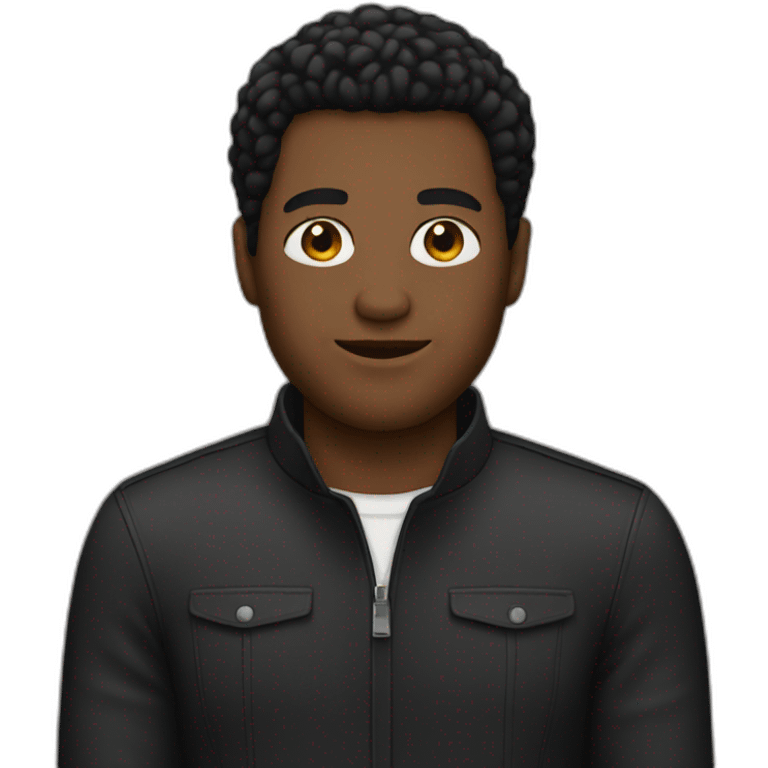 Black men with black bob emoji