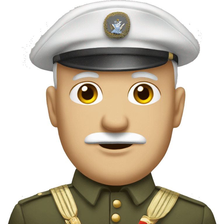 bald hair old soldier wearing uniform emoji