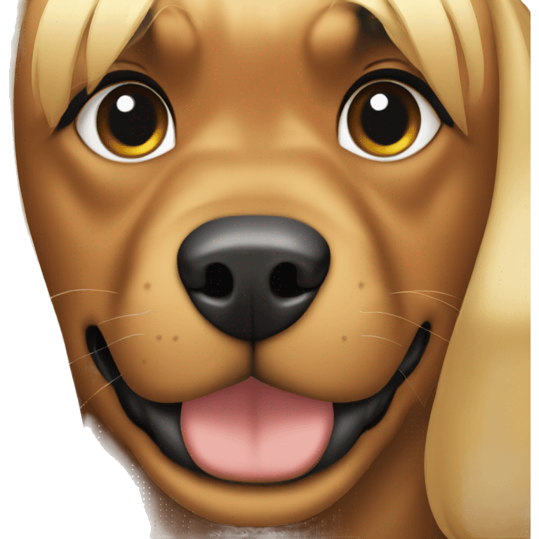 Rottweiler face with blonde hair girl emoji