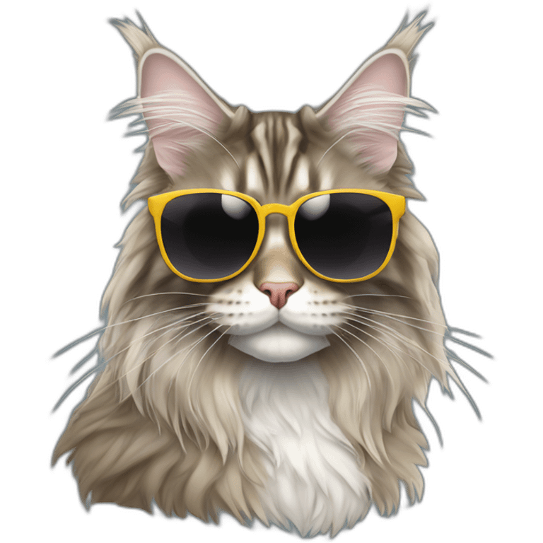 Female maine coon with sunglasses emoji