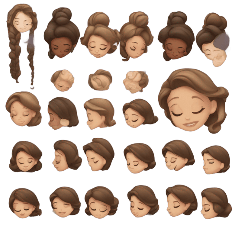 Sleeping brunette beauty princess Disney emoji