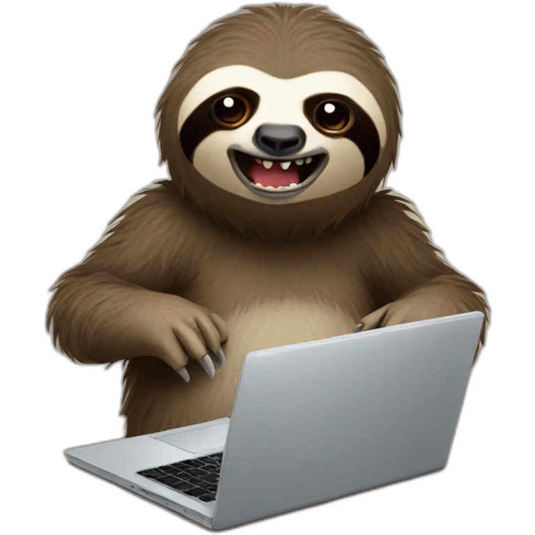 angry Sloth with a laptop emoji