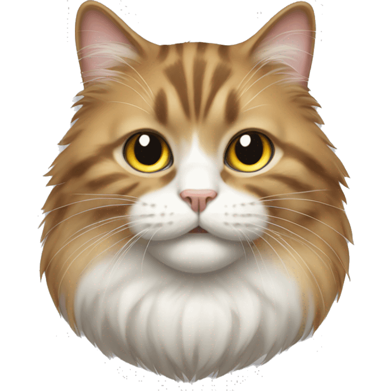 Cat fluffy cat with white mouth emoji