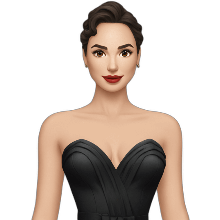 Gal Gadot de vestido cor preta emoji