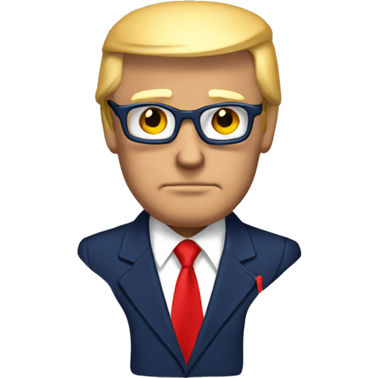 Donald Trump wearing navy suit with a red tie  emoji