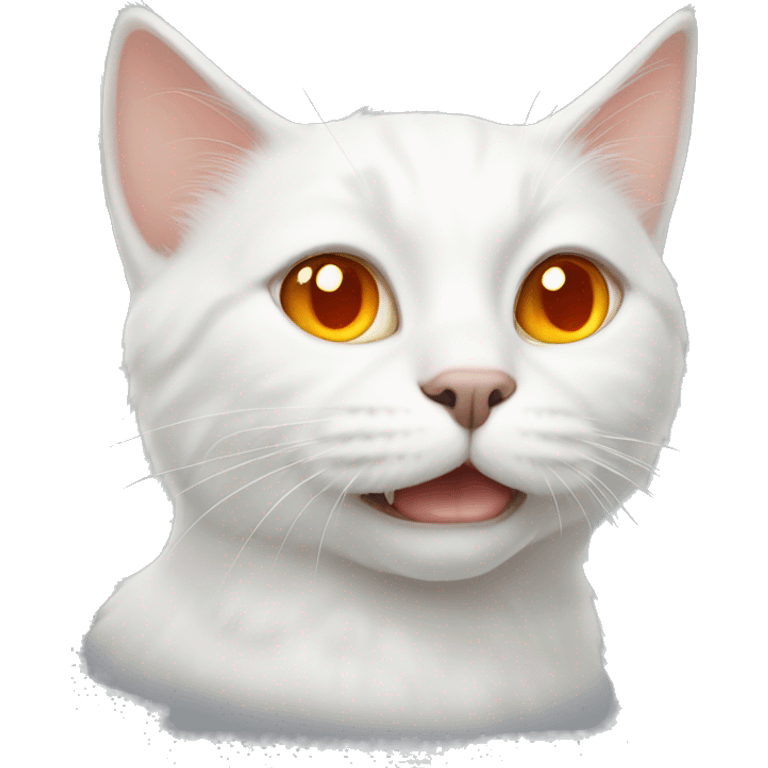 White cat with orange eyes  emoji