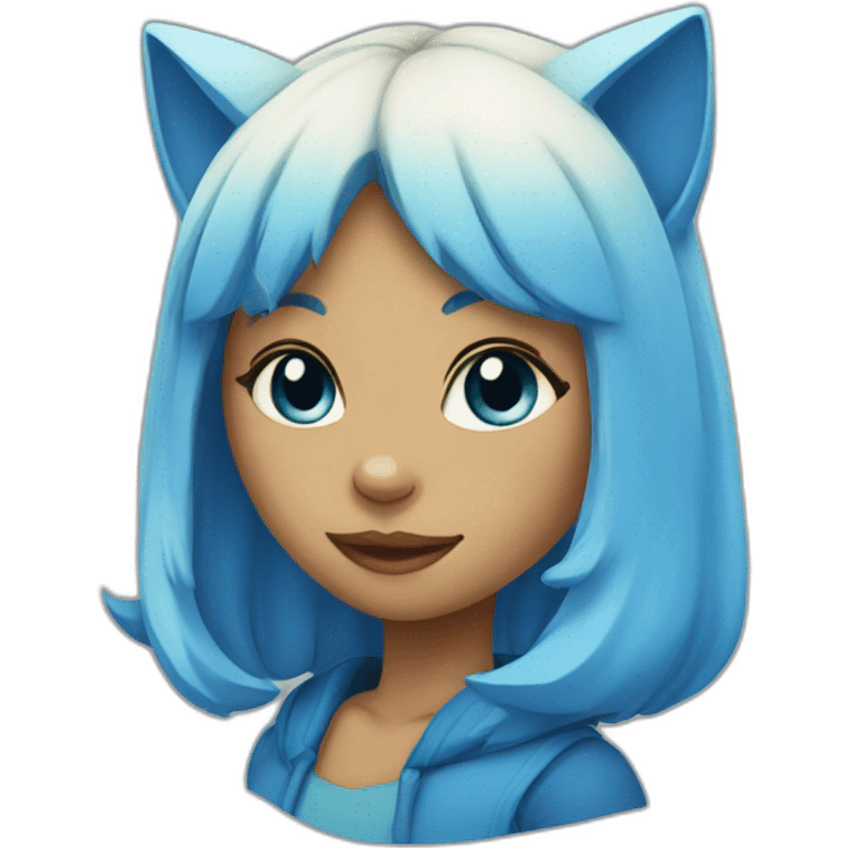 Catgirl-blue emoji