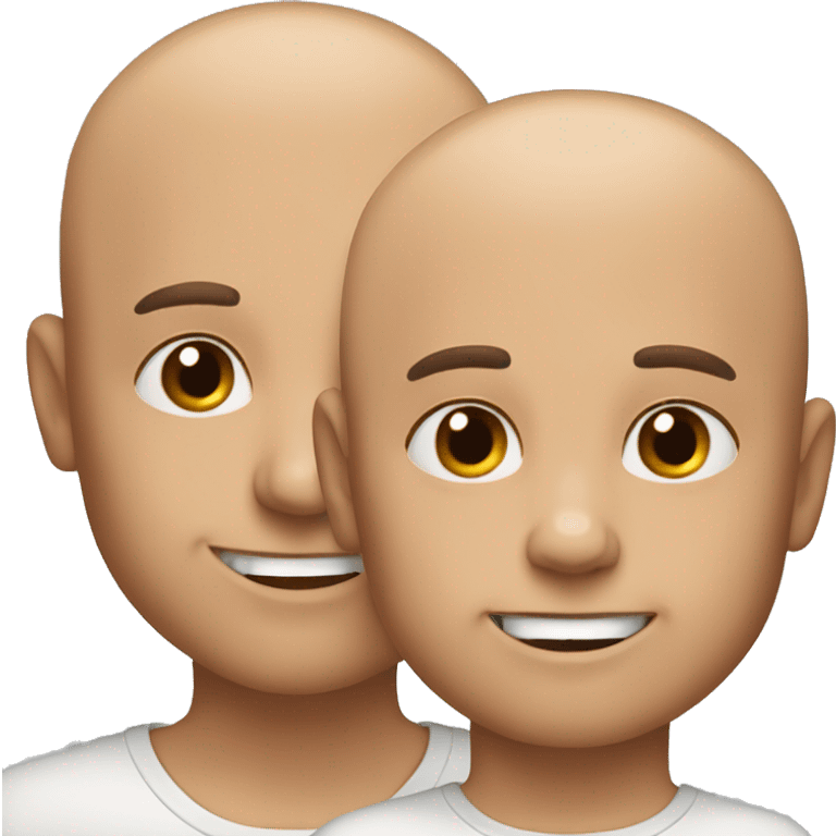 Man 40 years no hair with son 5 years brown hair  emoji