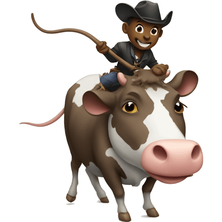 A rat riding a cow emoji