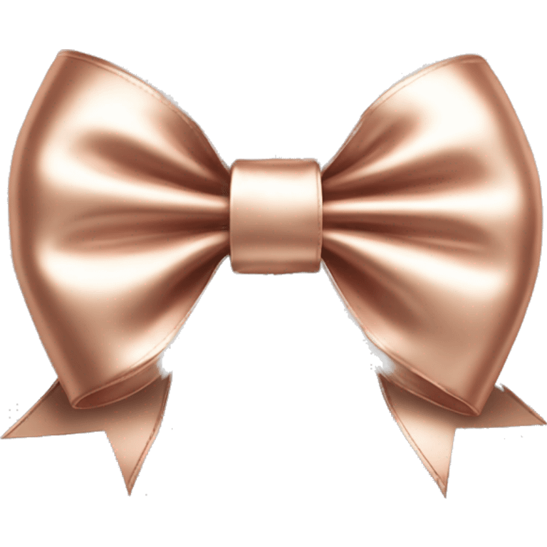 Realistic isolated rose gold bow and edges of the bow lined with white fur. emoji